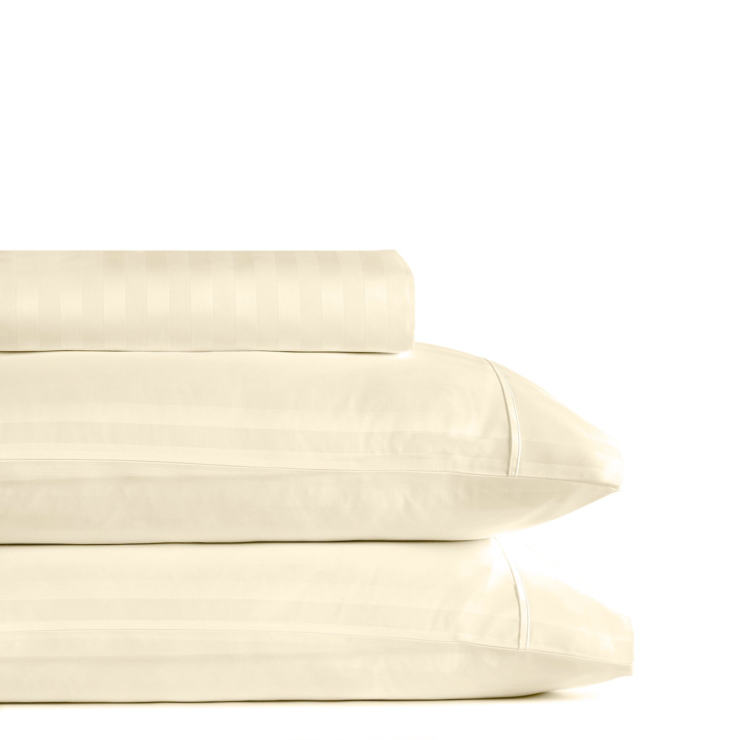 Royal Comfort 1200TC COTTON STRIPE -3PC FITTED COMBO SETS KING SAND