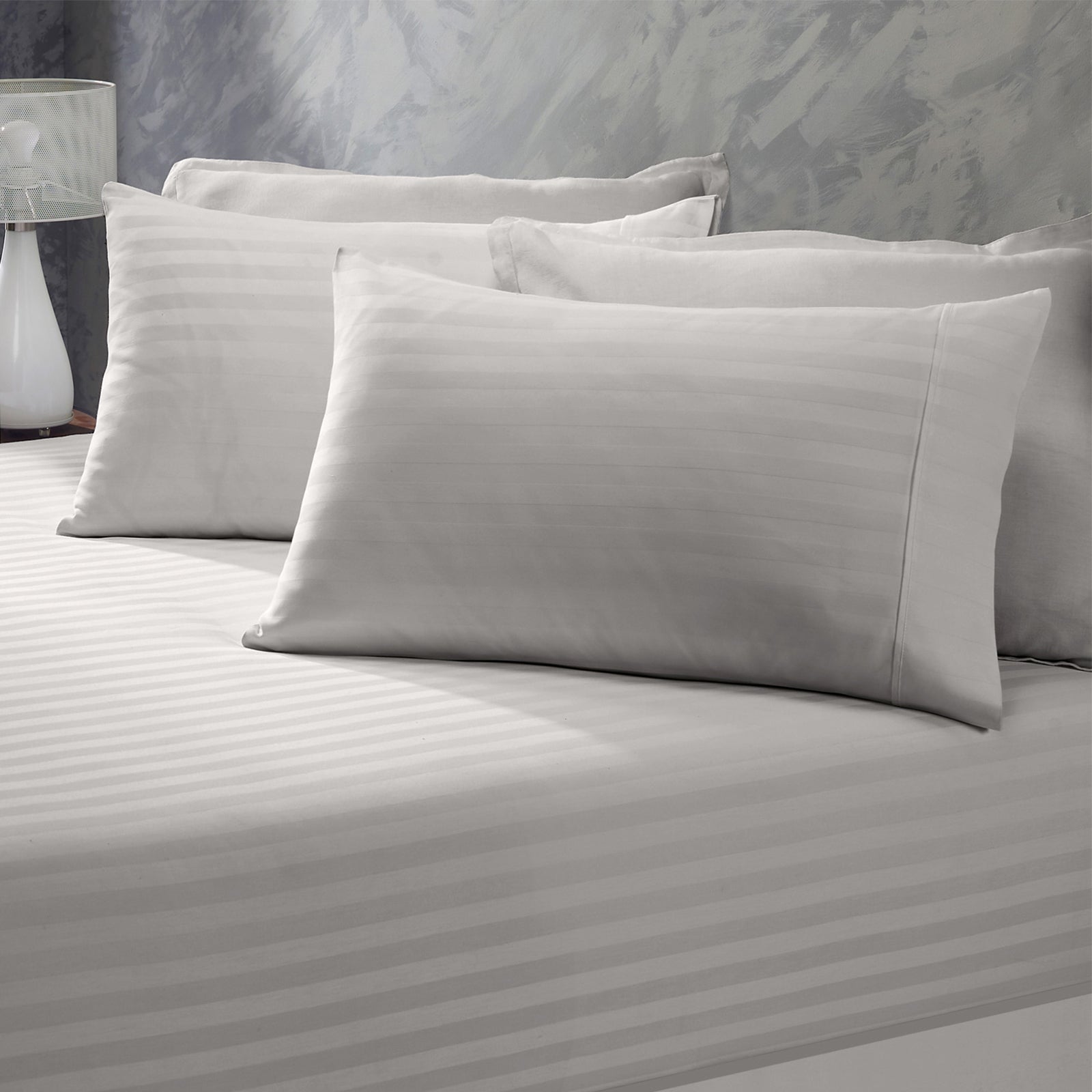 Royal Comfort 1200TC COTTON STRIPE -3PC FITTED COMBO SETS KING SILVER