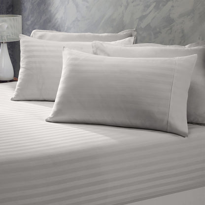 Royal Comfort 1200TC COTTON STRIPE -3PC FITTED COMBO SETS KING SILVER