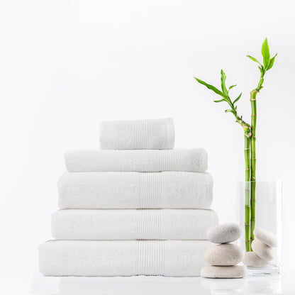 Royal Comfort Cotton Bamboo Towel 5pc Set - White