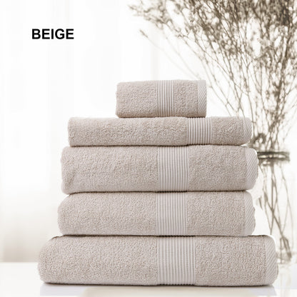 Royal Comfort Cotton Bamboo Towel 5pc Set - Beige