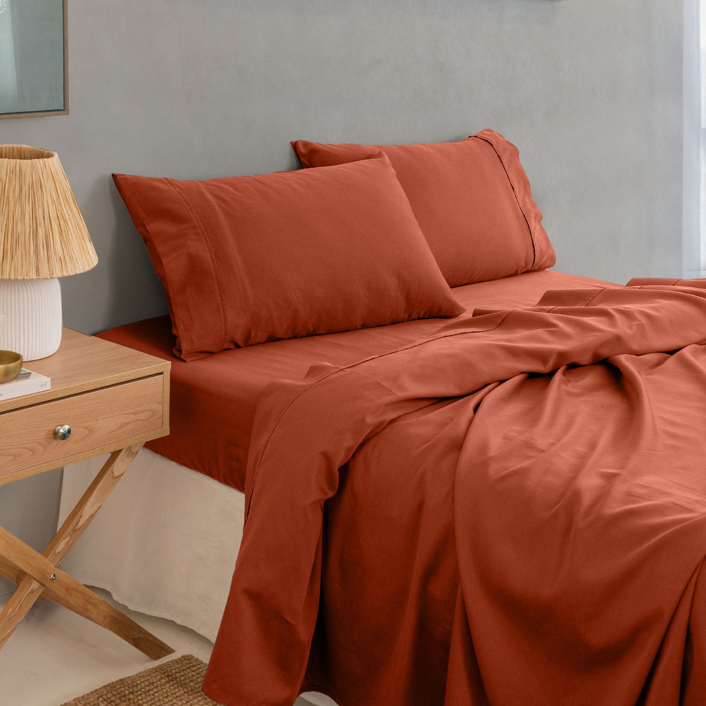 Royal Comfort - Balmain 1000TC Bamboo cotton Sheet Sets (Queen) - Cinnamon
