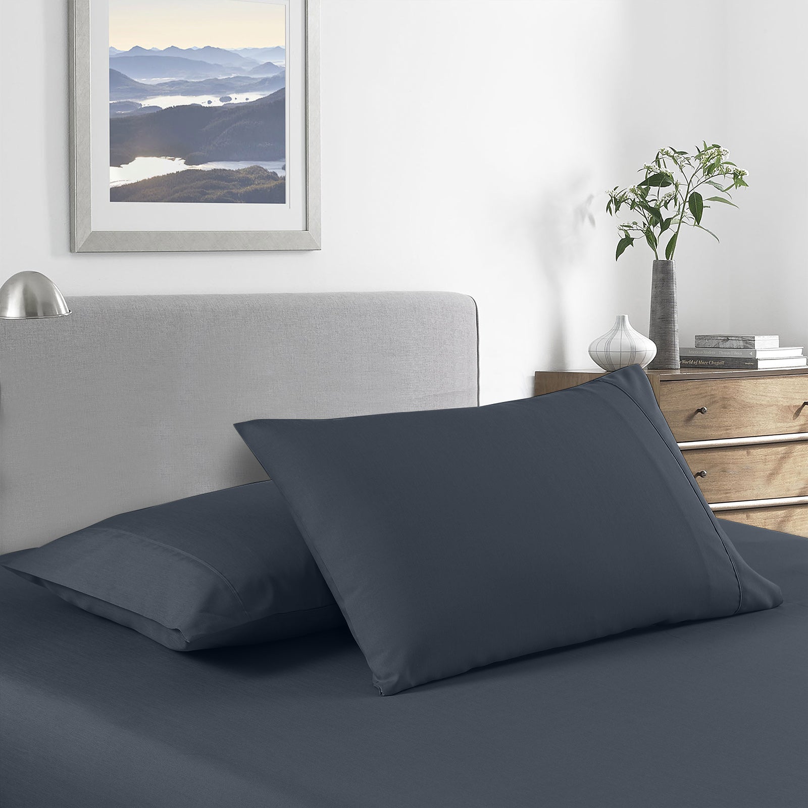 Royal Comfort Bamboo Cooling 2000TC Sheet Set Queen - Charcoal