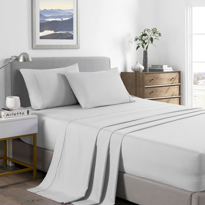 Royal Comfort Bamboo Cooling 2000TC Sheet Set King - Pearl Stone