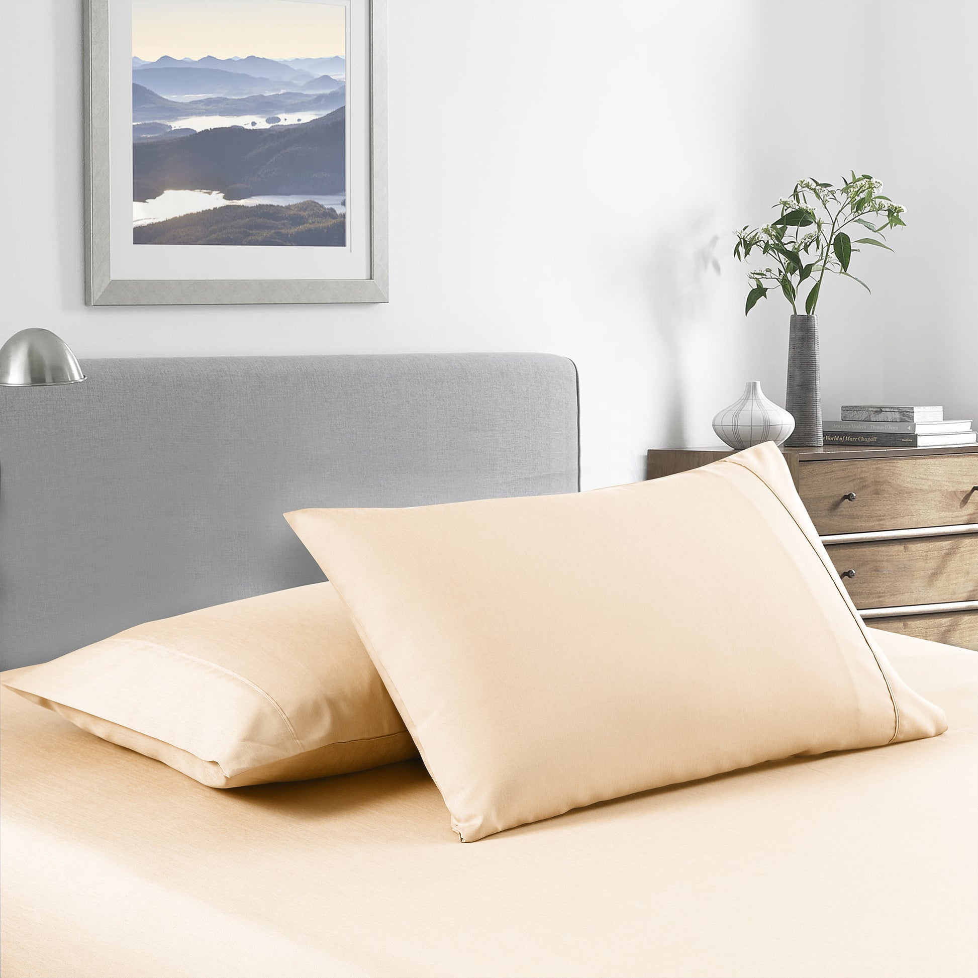 Casa Decor Bamboo Cooling  2000 TC Sheet Set King Single Single Oatmeal