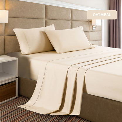 Casa Decor Bamboo Cooling  2000 TC Sheet Set King Single Single Oatmeal