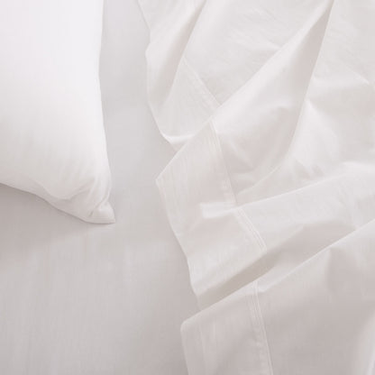 Royal Comfort Vintage Washed 100 % Cotton Sheet Set Single - White