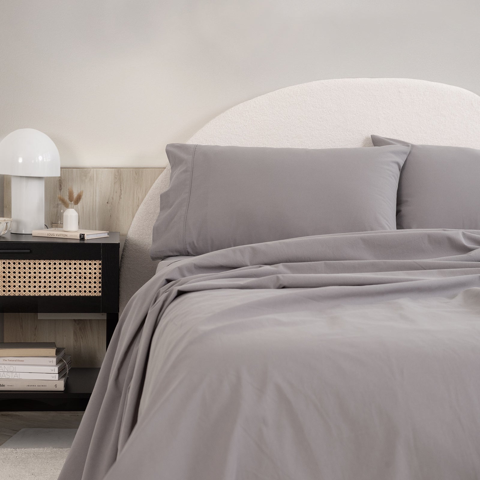 Royal Comfort Vintage Washed 100 % Cotton Sheet Set Double - Grey