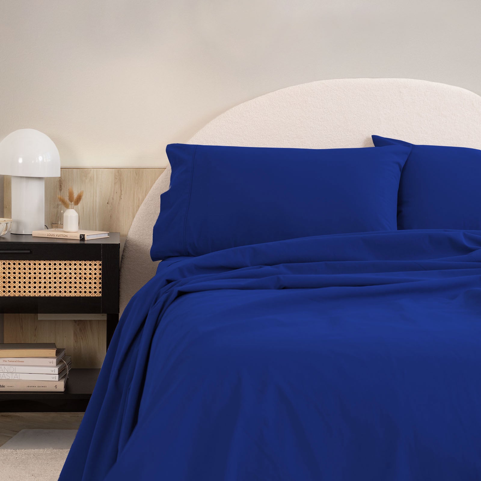 Royal Comfort Vintage Washed 100% Cotton Sheet Set Queen - Royal Blue