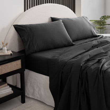 Royal Comfort Vintage Washed 100% Cotton Sheet Set King - Charcoal