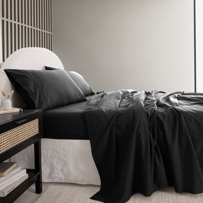 Royal Comfort Vintage Washed 100% Cotton Sheet Set King - Charcoal
