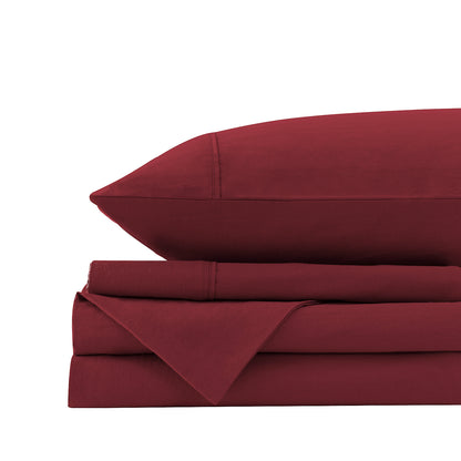 Royal Comfort Vintage Washed 100% Cotton Sheet Set King- Mulled Wine