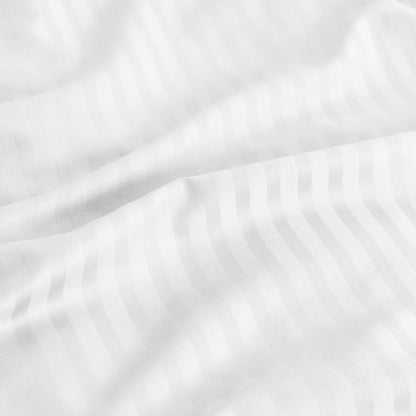 KENSINGTON 1200TC COTTON SHEET SET IN STRIPE-QUEEN - WHITE