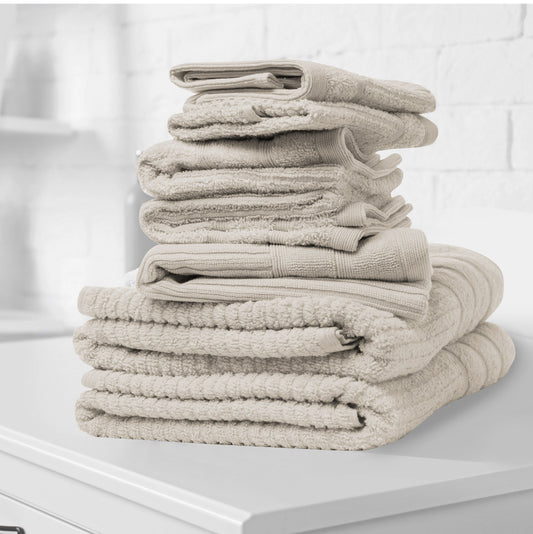 Royal Comfort Eden Egyptian Cotton 600 GSM 8 Piece Towel Pack Beige