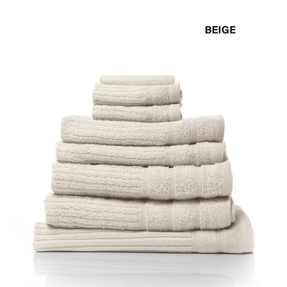 Royal Comfort Eden Egyptian Cotton 600 GSM 8 Piece Towel Pack Beige