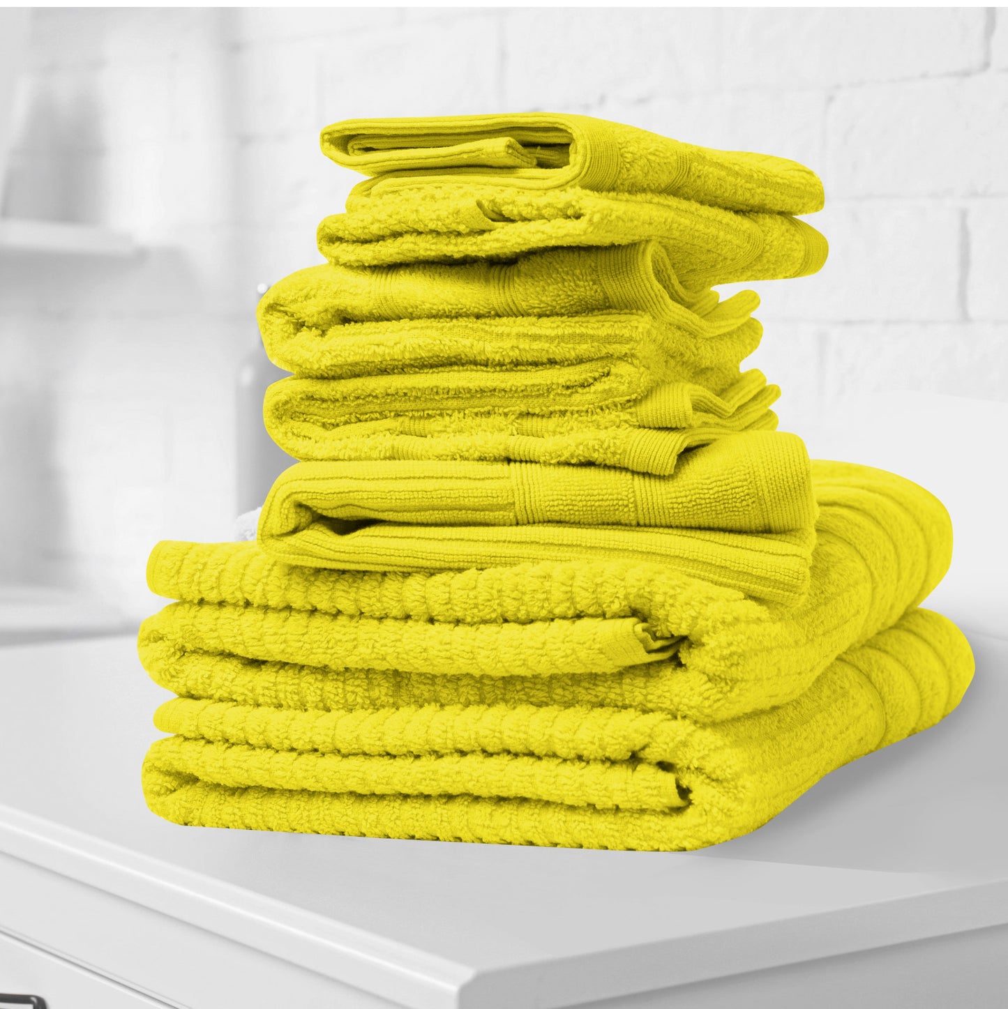 Royal Comfort Eden Egyptian Cotton 600 GSM 8 Piece Towel Pack Yellow
