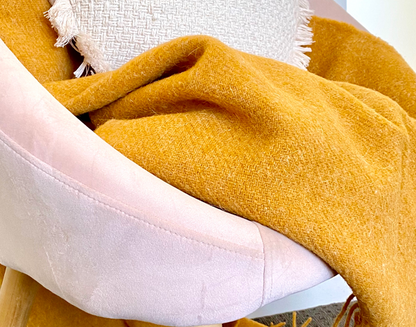 Brighton Throw - 100% NZ Wool - Mustard - DecorHouse.com.au