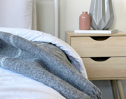 Brighton Throw - 100% NZ Wool - Grey Striped - DecorHouse.com.au