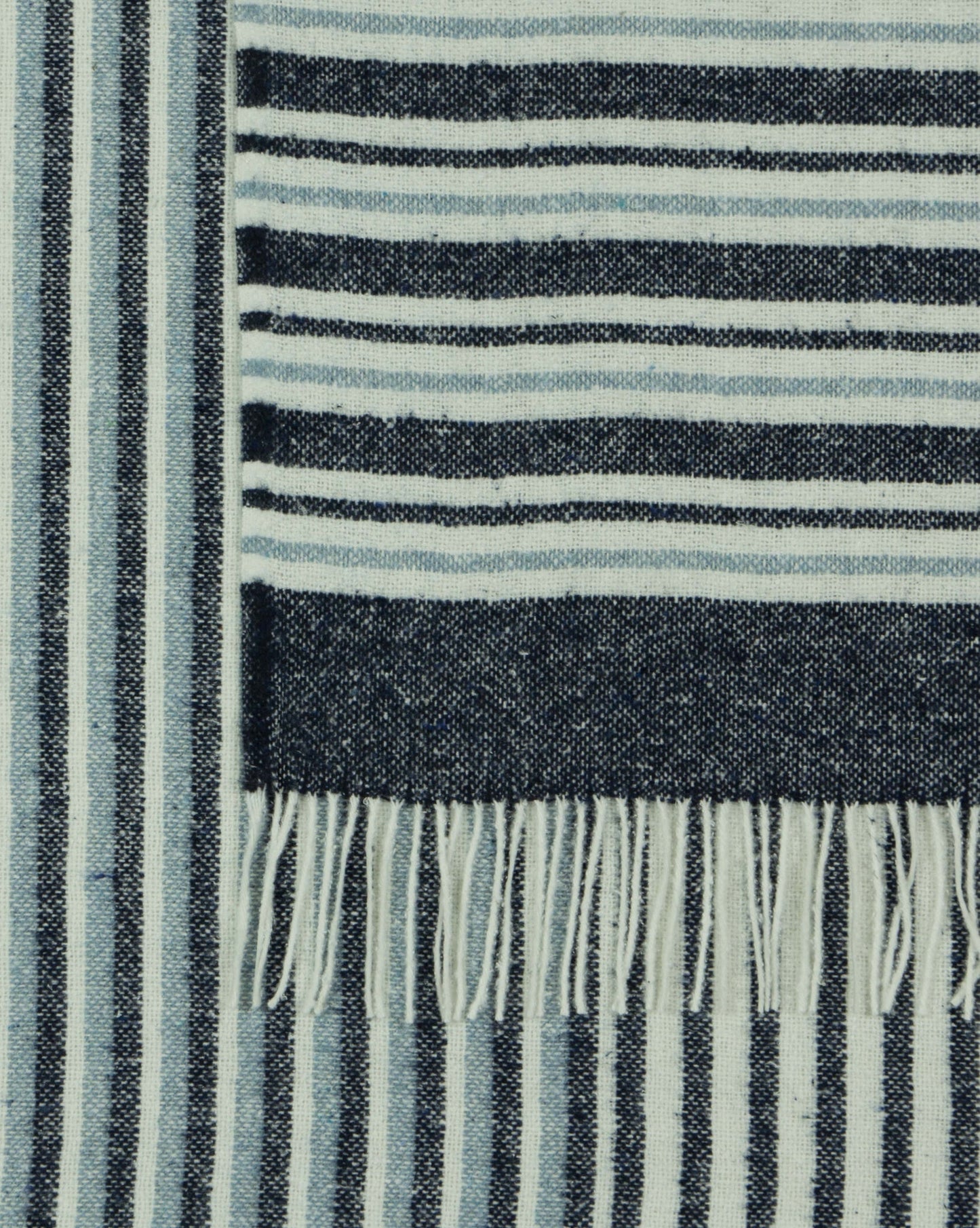 Richmond Throw - Reclaimed Wool Blend - Navy - DecorHouse.com.au