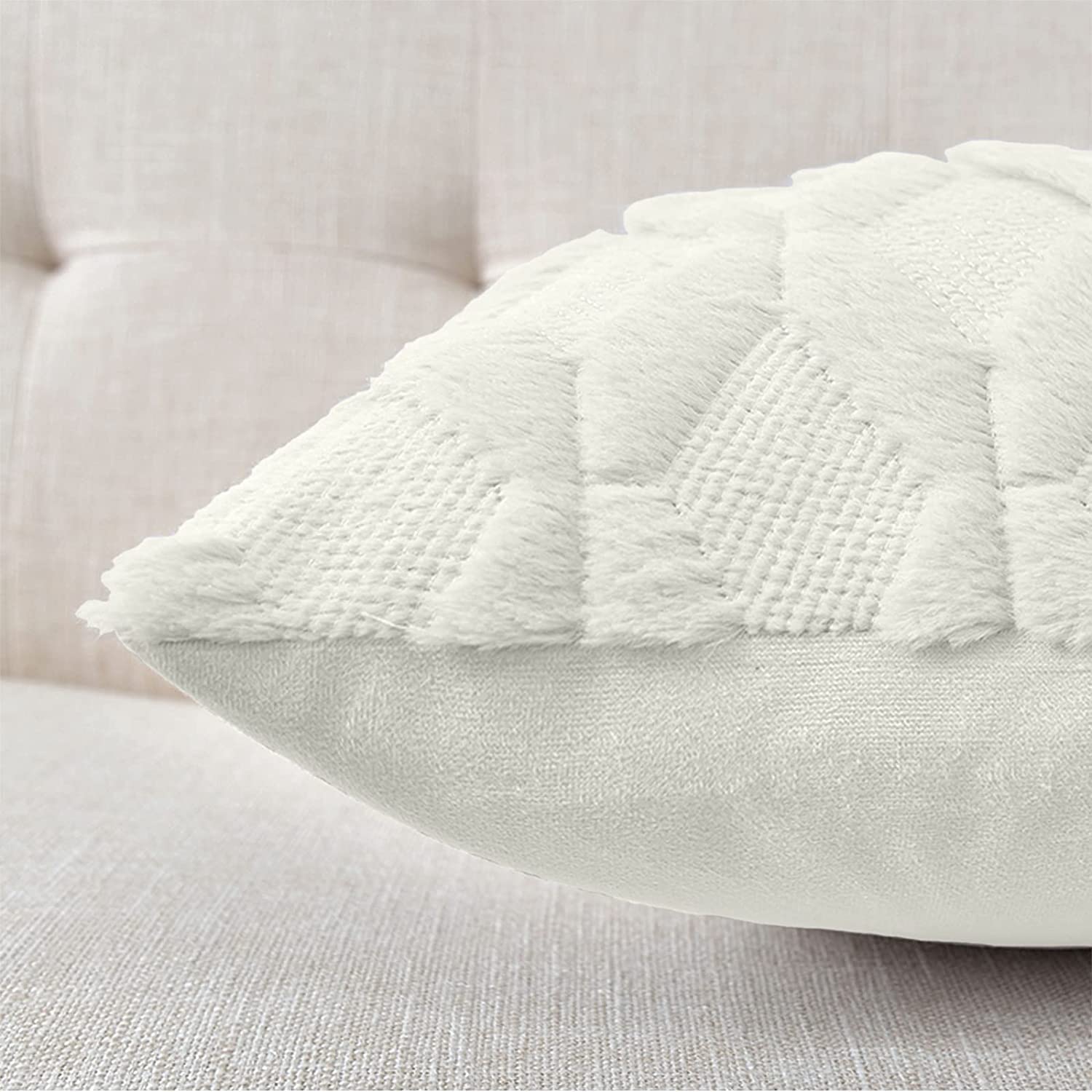 2 Pack Decorative Boho Throw Pillow Covers 45 x 45 cm (White) - DecorHouse.com.au