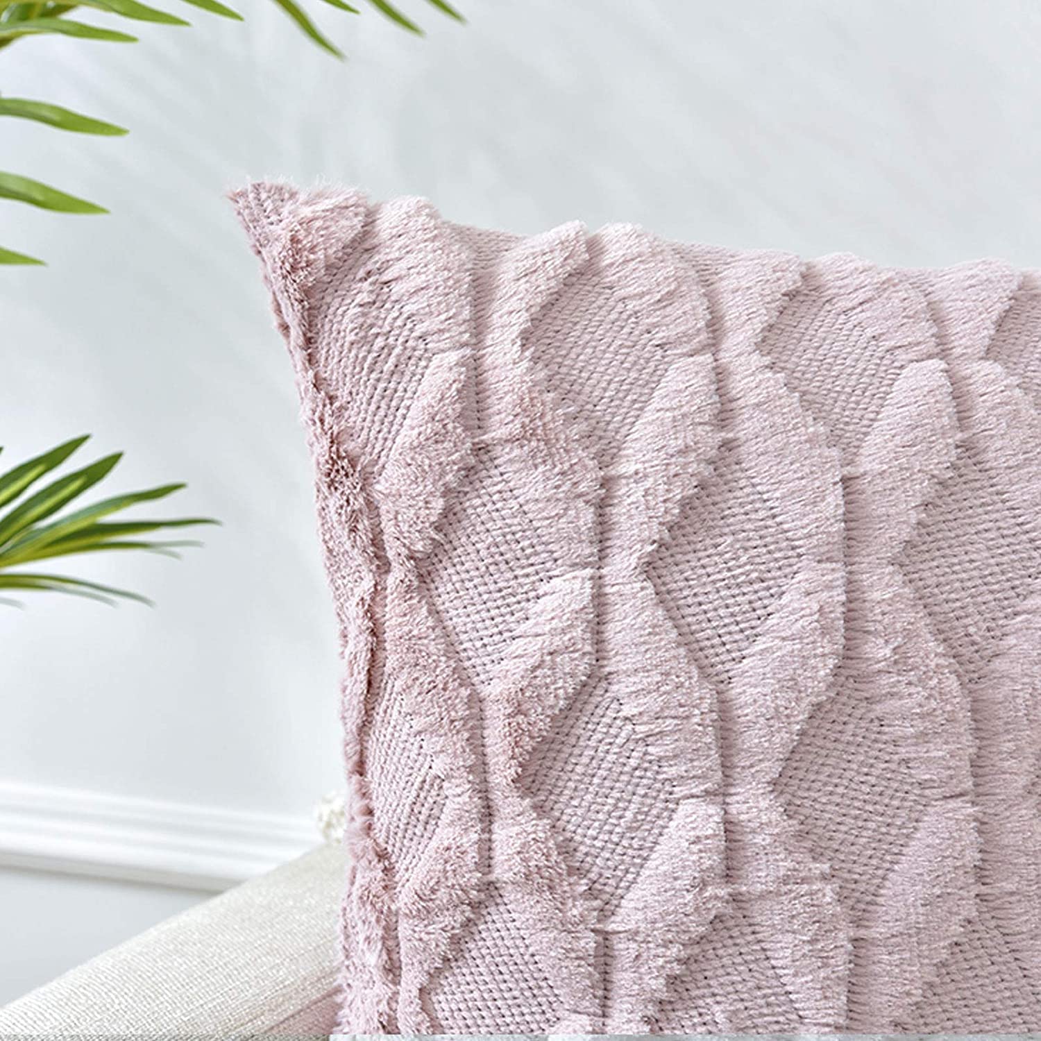2 Pack Decorative Boho Throw Pillow Covers 45 x 45 cm (Pink) - DecorHouse.com.au