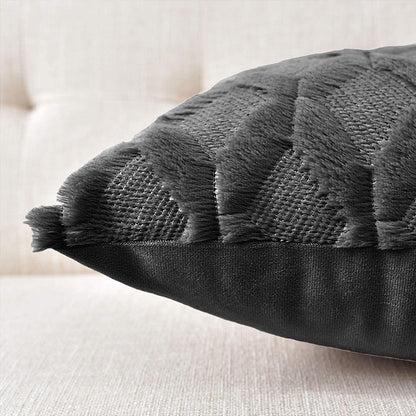 2 Pack Decorative Boho Throw Pillow Covers 45 x 45 cm (Black) - DecorHouse.com.au