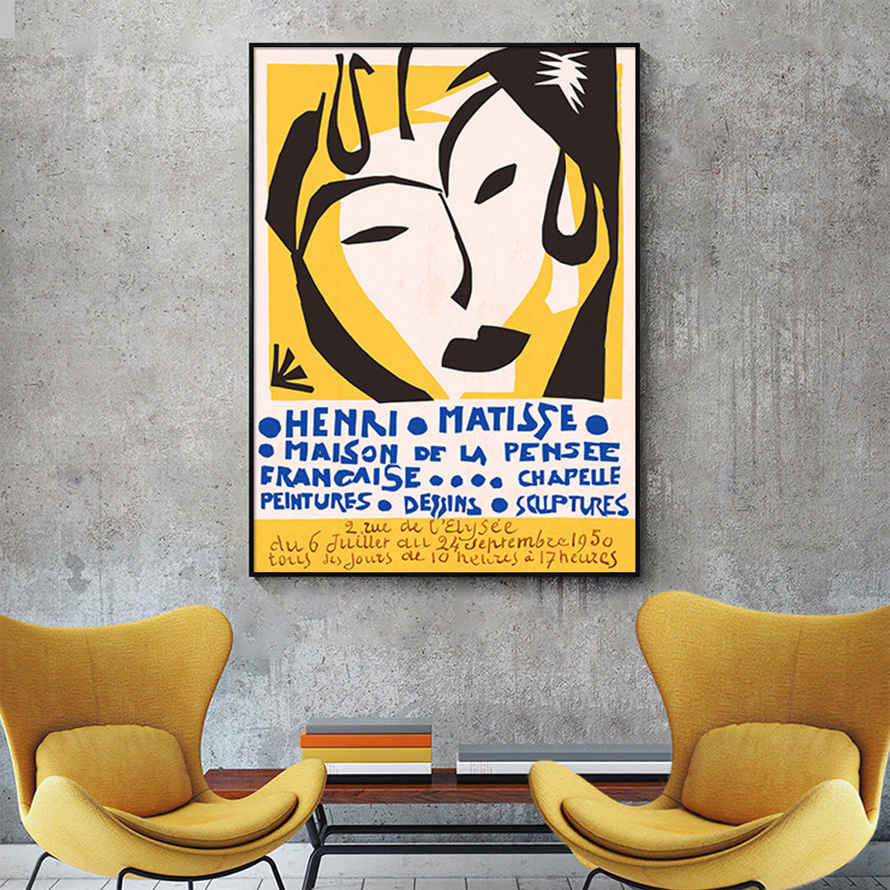 50cmx70cm Henri Matisse Black Frame Canvas Wall Art - DecorHouse.com.au