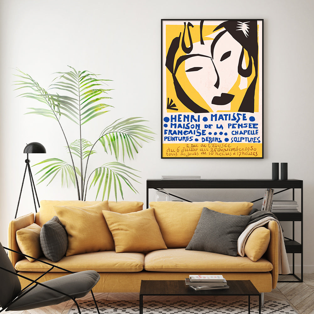 50cmx70cm Henri Matisse Black Frame Canvas Wall Art - DecorHouse.com.au