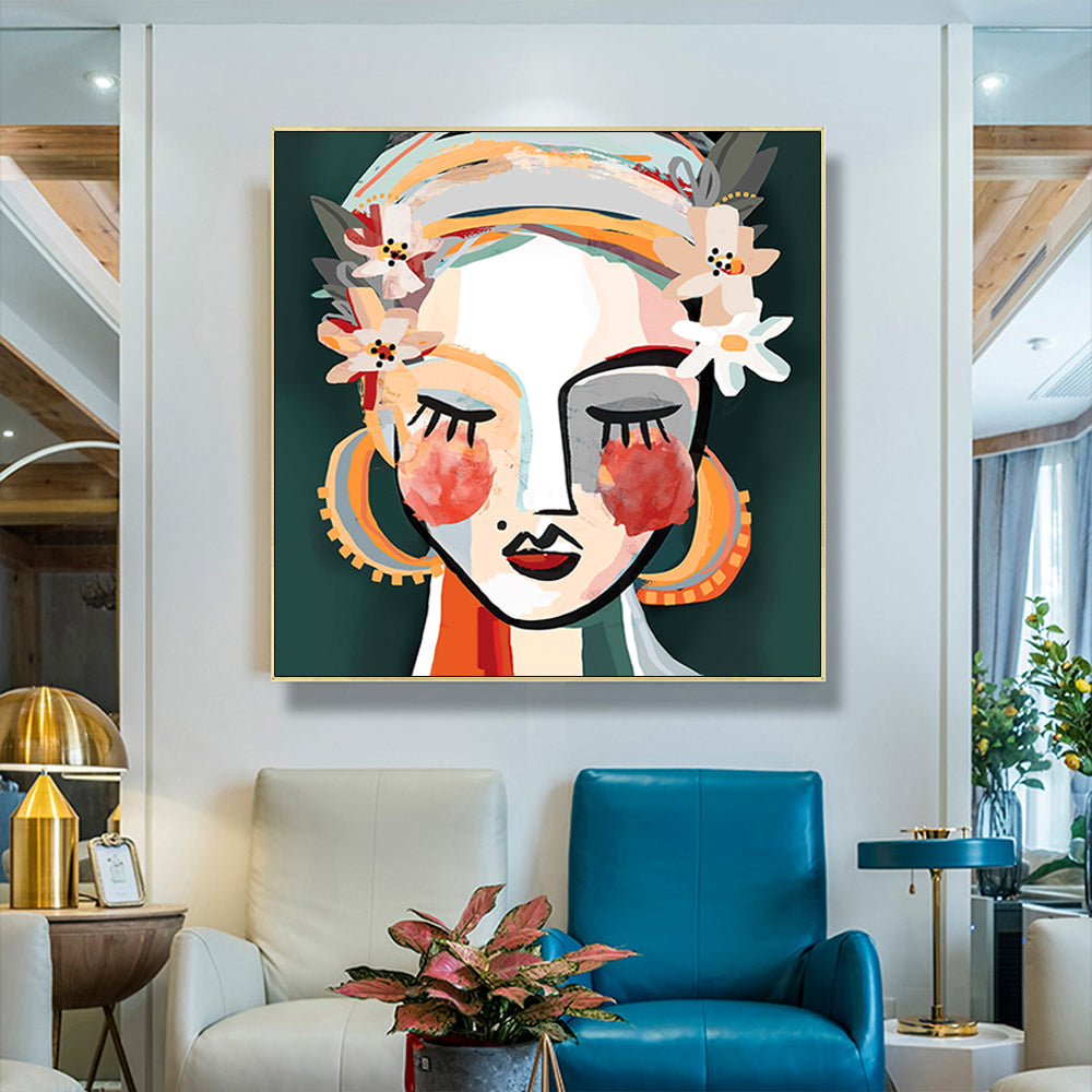 70cmx70cm Sophie II Gold Frame Canvas Wall Art - DecorHouse.com.au