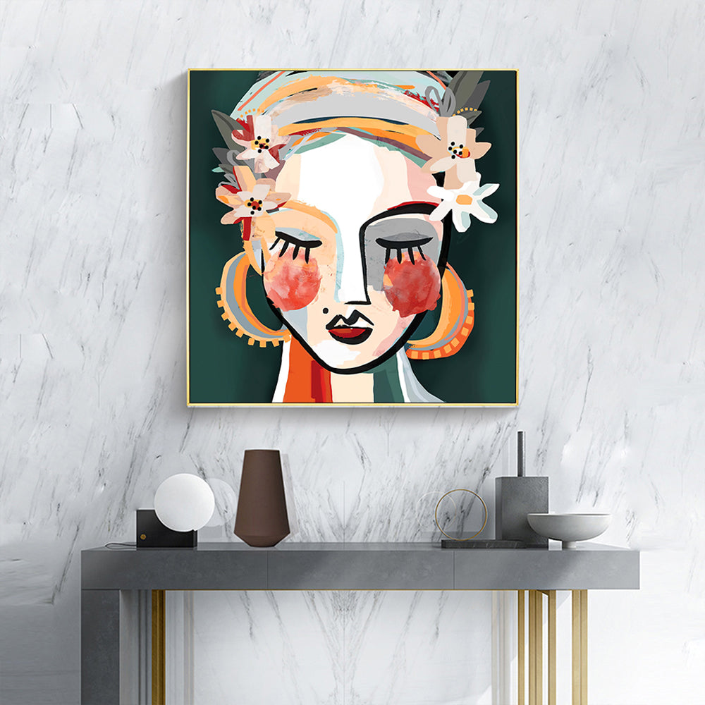 70cmx70cm Sophie II Gold Frame Canvas Wall Art - DecorHouse.com.au