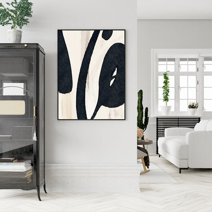 70cmx100cm Black Ink Black Frame Canvas Wall Art - DecorHouse.com.au