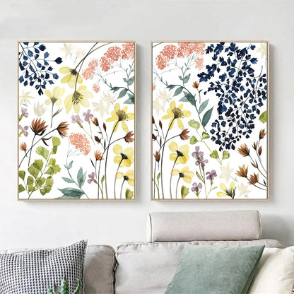 70cmx100cm Flower Composition 2 Sets Gold Frame Canvas Wall Art - DecorHouse.com.au