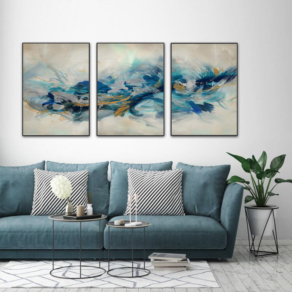 60cmx90cm The Universal 3 Sets Black Frame Canvas Wall Art - DecorHouse.com.au