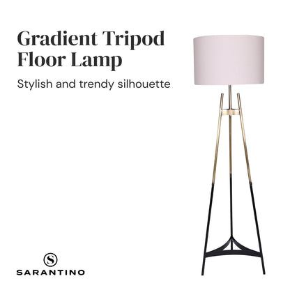 Sarantino Metal Tripod Electric Floor Lamp Gradient Finish - DecorHouse.com.au