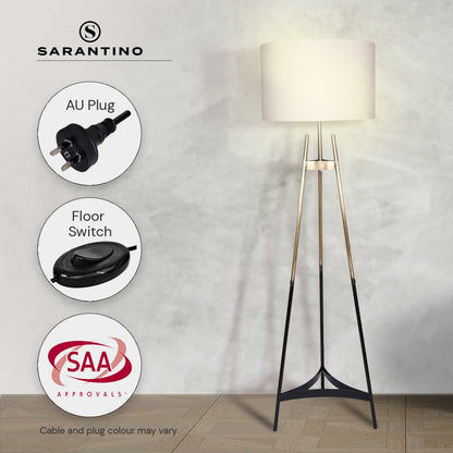 Sarantino Metal Tripod Electric Floor Lamp Gradient Finish - DecorHouse.com.au