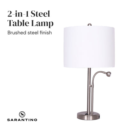 Sarantino 2-in-1 Table Lamp with LED Reading Light - DecorHouse.com.au