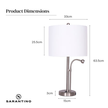 Sarantino 2-in-1 Table Lamp with LED Reading Light - DecorHouse.com.au