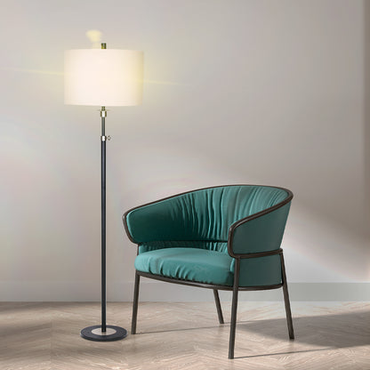 Sarantino Metal Floor Lamp with Cream Drum Shade - DecorHouse.com.au