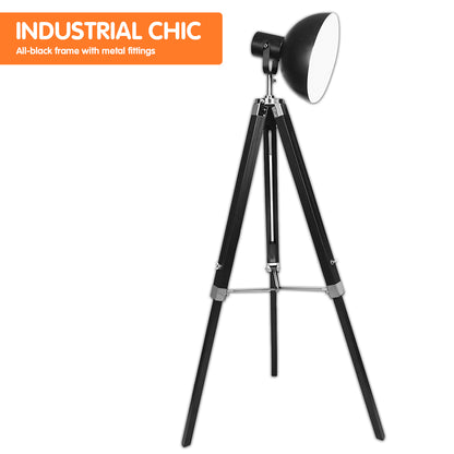 Sarantino Tripod Floor Spot Lamp Reading Adjustable Height Metal Black - DecorHouse.com.au
