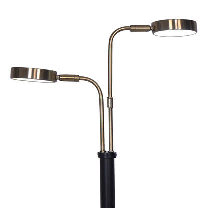 Sarantino LED Metal Table Lamp with 2 Lights Brushed Gold Black Finish - DecorHouse.com.au