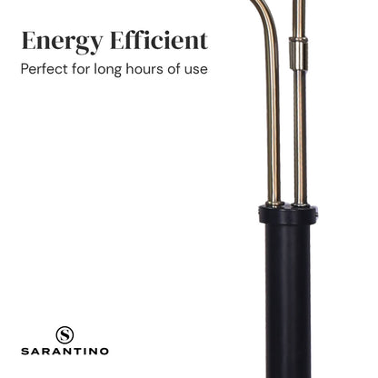 Sarantino LED Metal Table Lamp with 2 Lights Brushed Gold Black Finish - DecorHouse.com.au