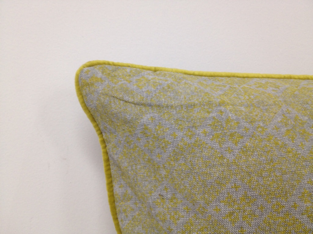 Azuk Mustard Yellow & Grey Cushion Cover - DecorHouse.com.au