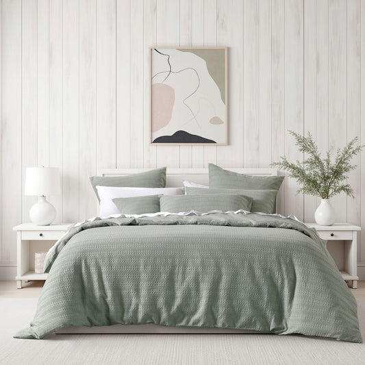 Bianca Kahlani Sage Waffle Quilt Cover Set Double