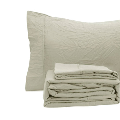 Ramesses Oatmeal Pebble Wash Linen Look Alternative Sheet Set