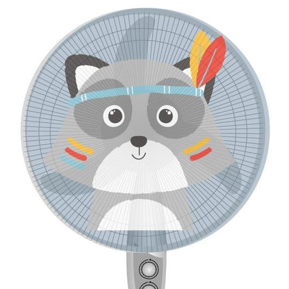 18-Inch Cartoon Children's Electric Fan Mesh Protection Net - Little Gray Wolf