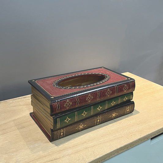 1 x Dark Red Book Tissue box cover