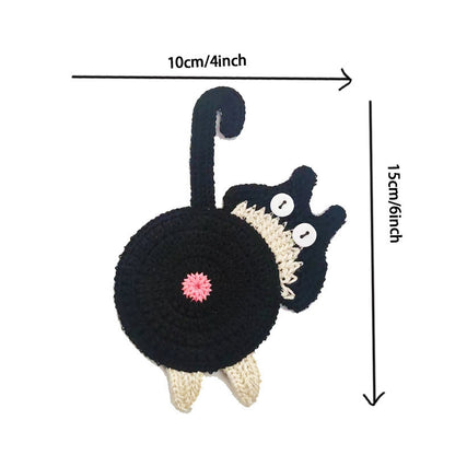 Orange Cat Butt Coasters 3-Piece Set - Cute Knitted Drink Coasters for Cat Lovers