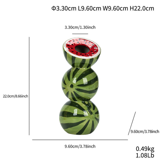 Watermelon Nordic-Style Minimalist Fruit and Flower Vase - Modern Home Decor