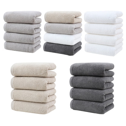 Color Mixing Plush Cotton Hand Towel Set (4-Pack) - Ultra Soft, Absorbent & Quick-Drying Face Towels for Bathroom