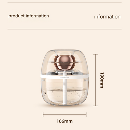 White Crystal Clear Dual Mist Humidifier - Ultrasonic Cool Mist & Quiet Operation with Ambient Night Light for Bedroom & Office